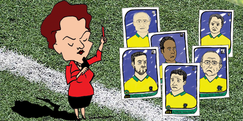 No jogo de Dilma, seis ministros estão fora (arte: Renata Hirota)