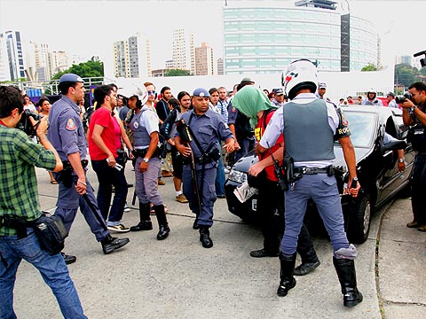 PM esteve presente ao longo de toda a manifestação na quarta-feira (foto: Yuri Gonzaga)