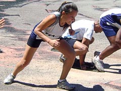 Lídia Pécora, da FEA, vencedora no 4x100m (foto: Edgar Lepri)