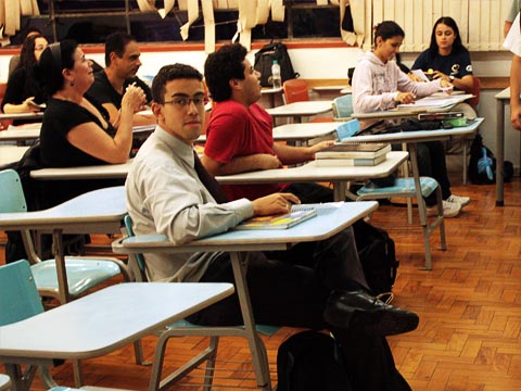 Sala de aula do Cursinho da Poli (foto: Andressa Pellanda)