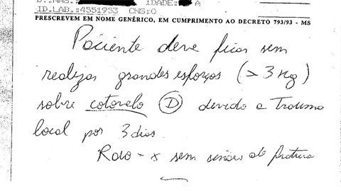 Laudo confirma que houve lesão no cotovelo, causado pela mobilização (foto: Reprodução)