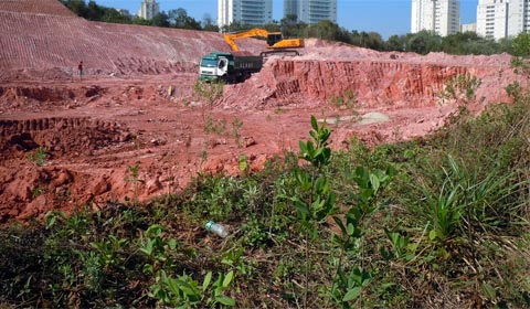 Com a construção do Centro de Convenções, parte da área já foi devastada (foto: Ricardo Cardim)