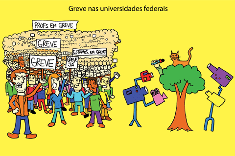 Greve nas universidades federais (charge: João Victor Rabello)