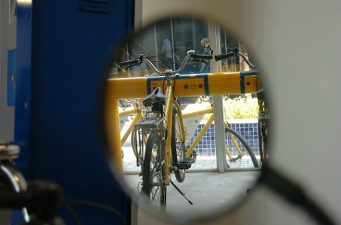 Implantação do Pedalusp no Metrô Butantã (foto: Cecilia Bastos/Jornal da USP)