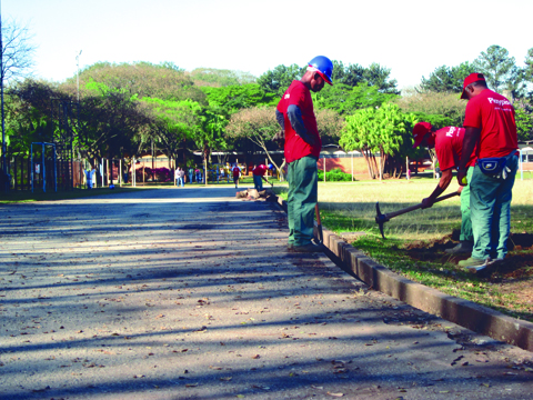 Obras na pista de atletismo já estão em andamento (foto: Gustavo Pessutti)