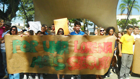 Protesto por segurança foi realizado pelos estudantes no dia 1º de maio. Foto: Diretório Acadêmico.
