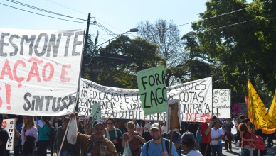 Greve foi deflagrada pelos estudantes por Contratações de docentes e funcionários, Cotas e Permanência. Foto: Acervo Jornal do Campus.